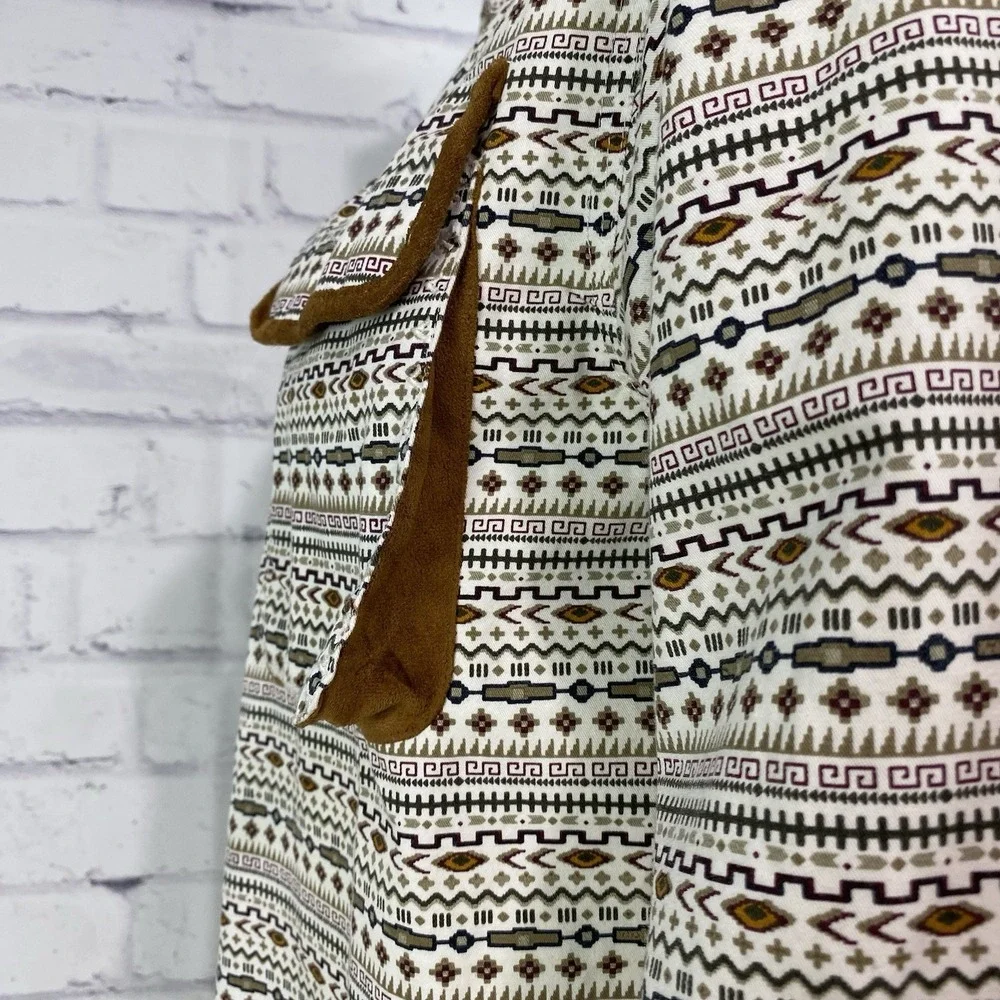 Staple Shirt Men's Medium Long‎ Sleeve Button Up Aztec Chest Pocket